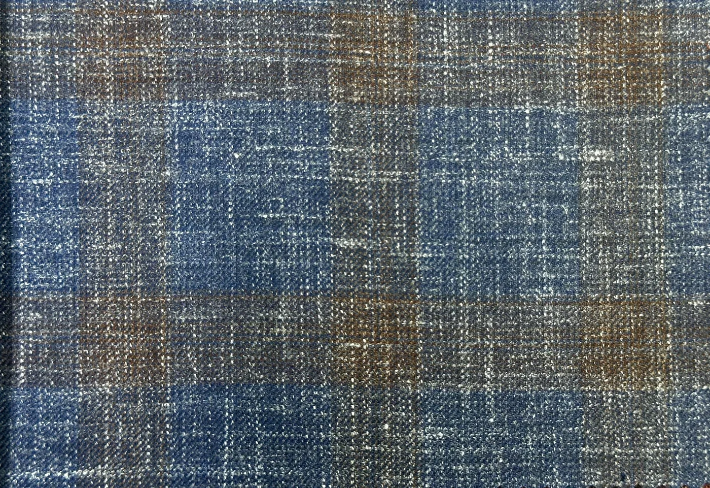 Sergio Benetti 29981 -210 Blue w/ Rust Windowpane fabric swatch